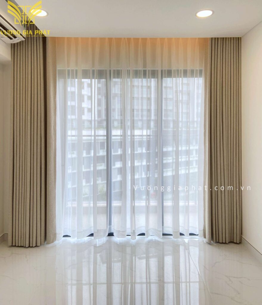 Rèm Vải 2 Lớp Màu Trắng Bạc 020 - VƯƠNG GIA PHÁT