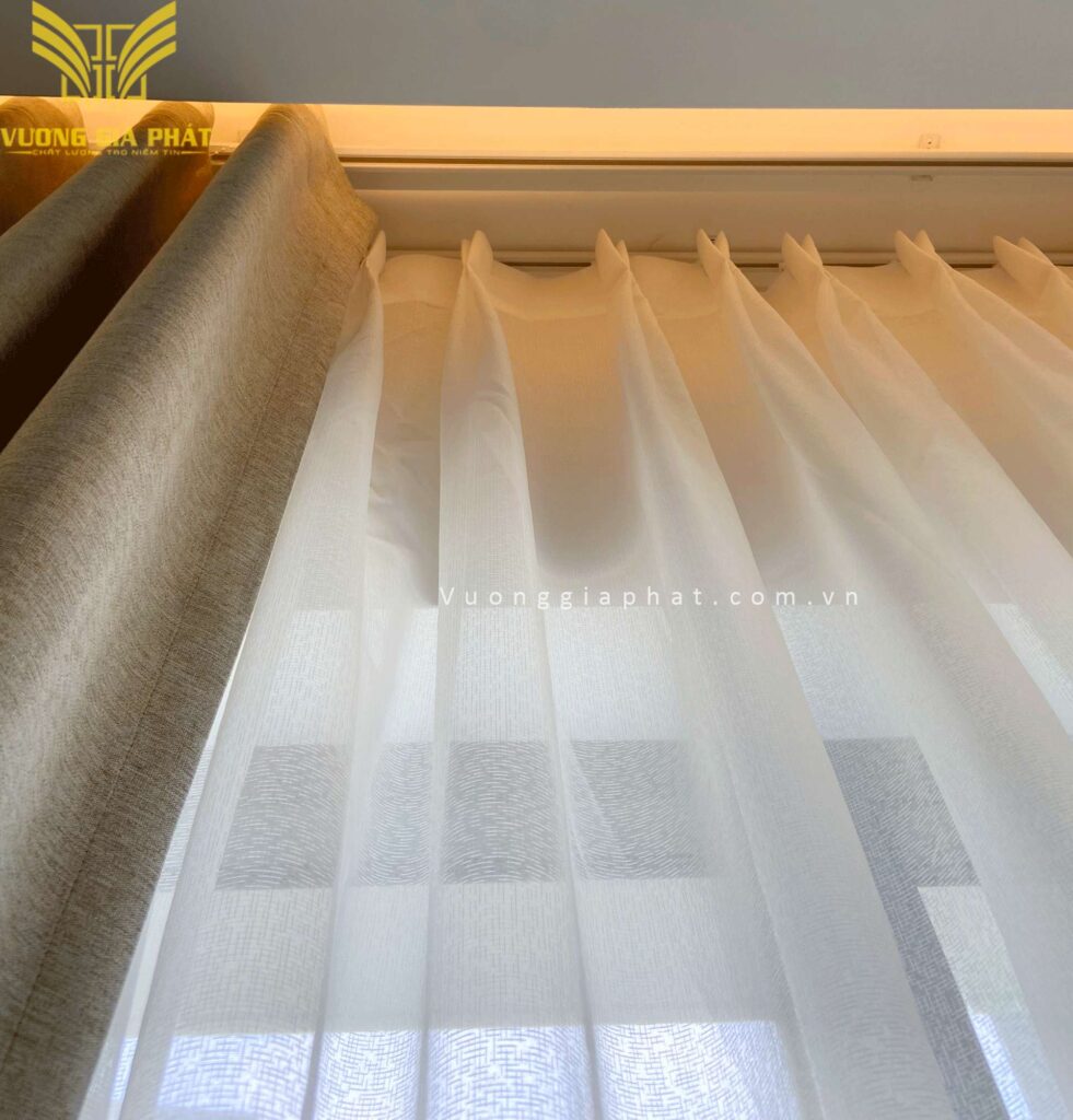 Rèm Vải 2 Lớp Màu Trắng Bạc 020 - VƯƠNG GIA PHÁT