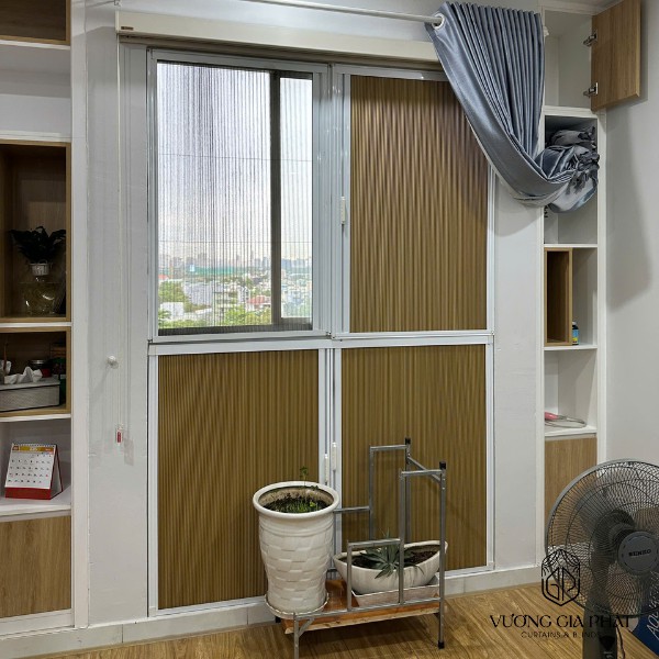 rèm tổ ong + lưới chống muỗi 
