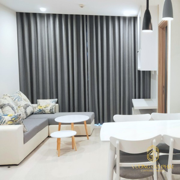 Rèm vải 2 lớp màu xám tại Bình Dương đẹp hiện đại