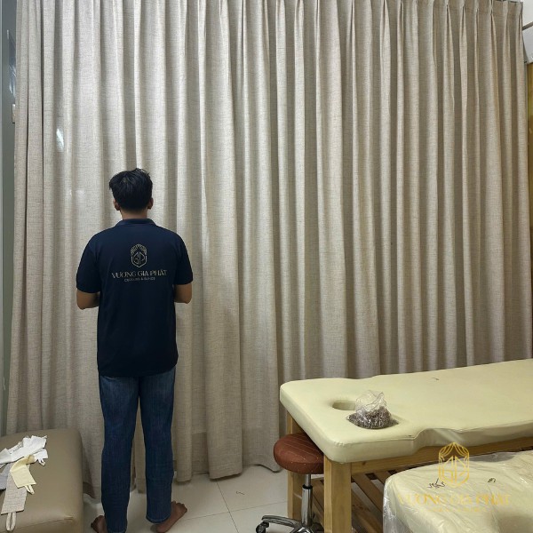 thi công rèm spa quận 8 rèm linen spa cao cấp