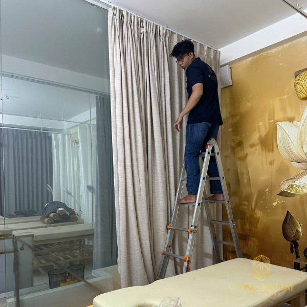 thi công rèm spa quận 8 lắp đặt rèm linen cao cấp