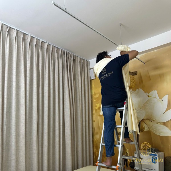 thi công rèm spa quận 8 lắp đặt rèm linen cao cấp cho spa