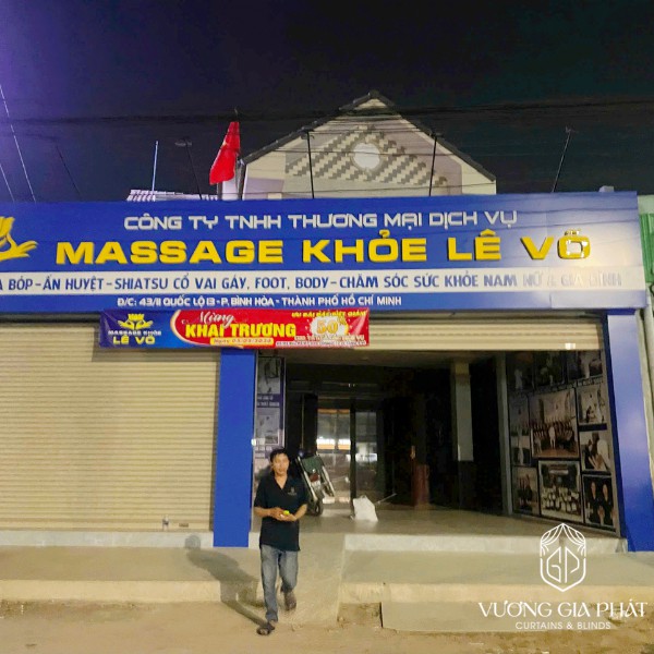 rèm vải ngăn phòng massage tại Bình Hòa Bình Dương