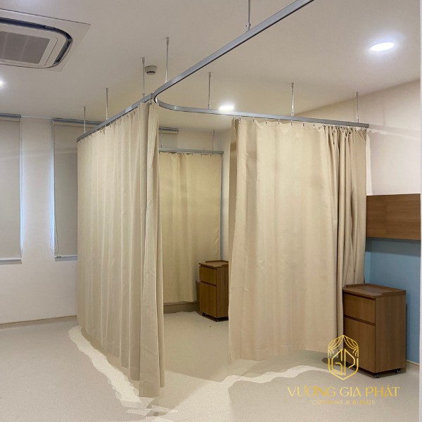Rèm Y Tế Ngăn Giường Màu Be